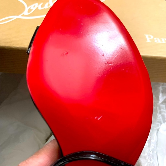 BRAND NEW Christian Louboutin Lipsita Queen Patent Red Sole Sandals - Picture 7 of 8